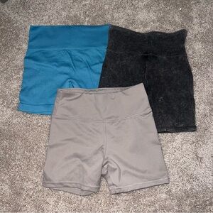 3 pairs of biker shorts